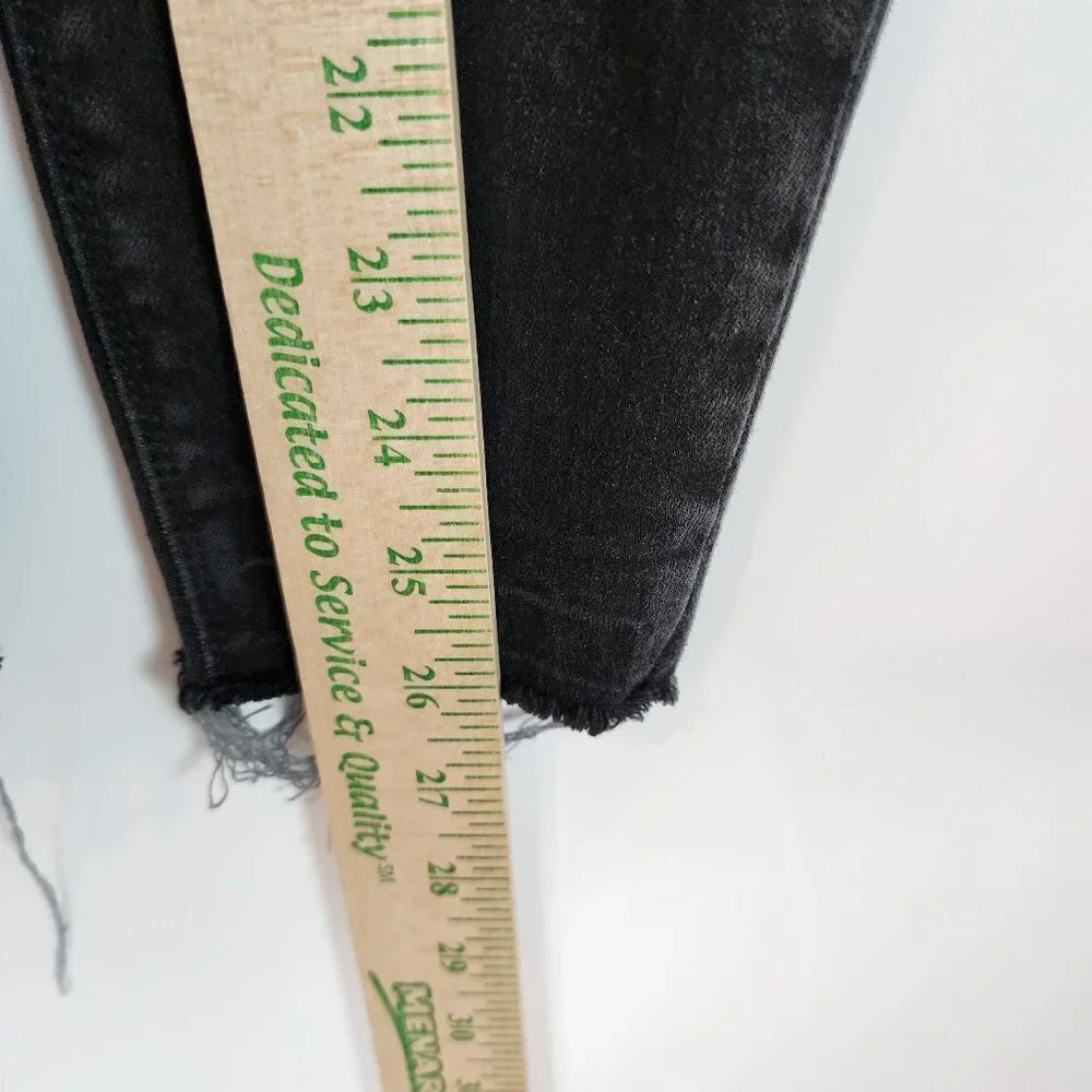 Spanx Vintage Distressed Ankle Skinny Jeans Vintage Black Stretch Tummy Panel Md